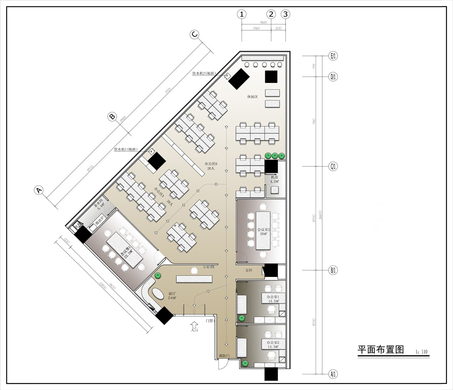 办公家具布置图